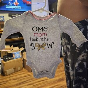 Koala Kids Gray Bodysuit with Bow Design